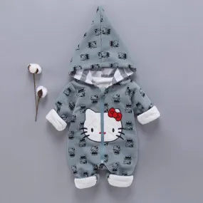 Baby Girl Kitty Cat Outerwear Romper