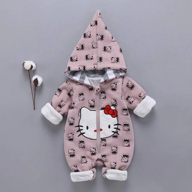 Baby Girl Kitty Cat Outerwear Romper