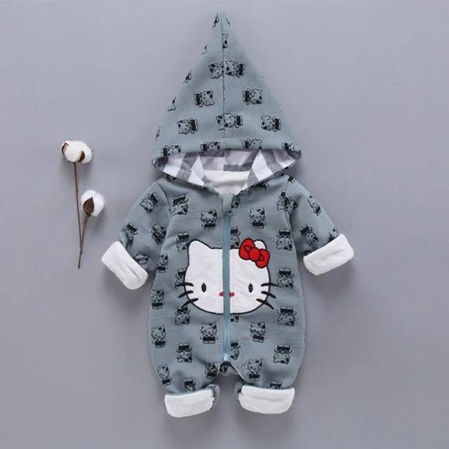 Baby Girl Kitty Cat Outerwear Romper