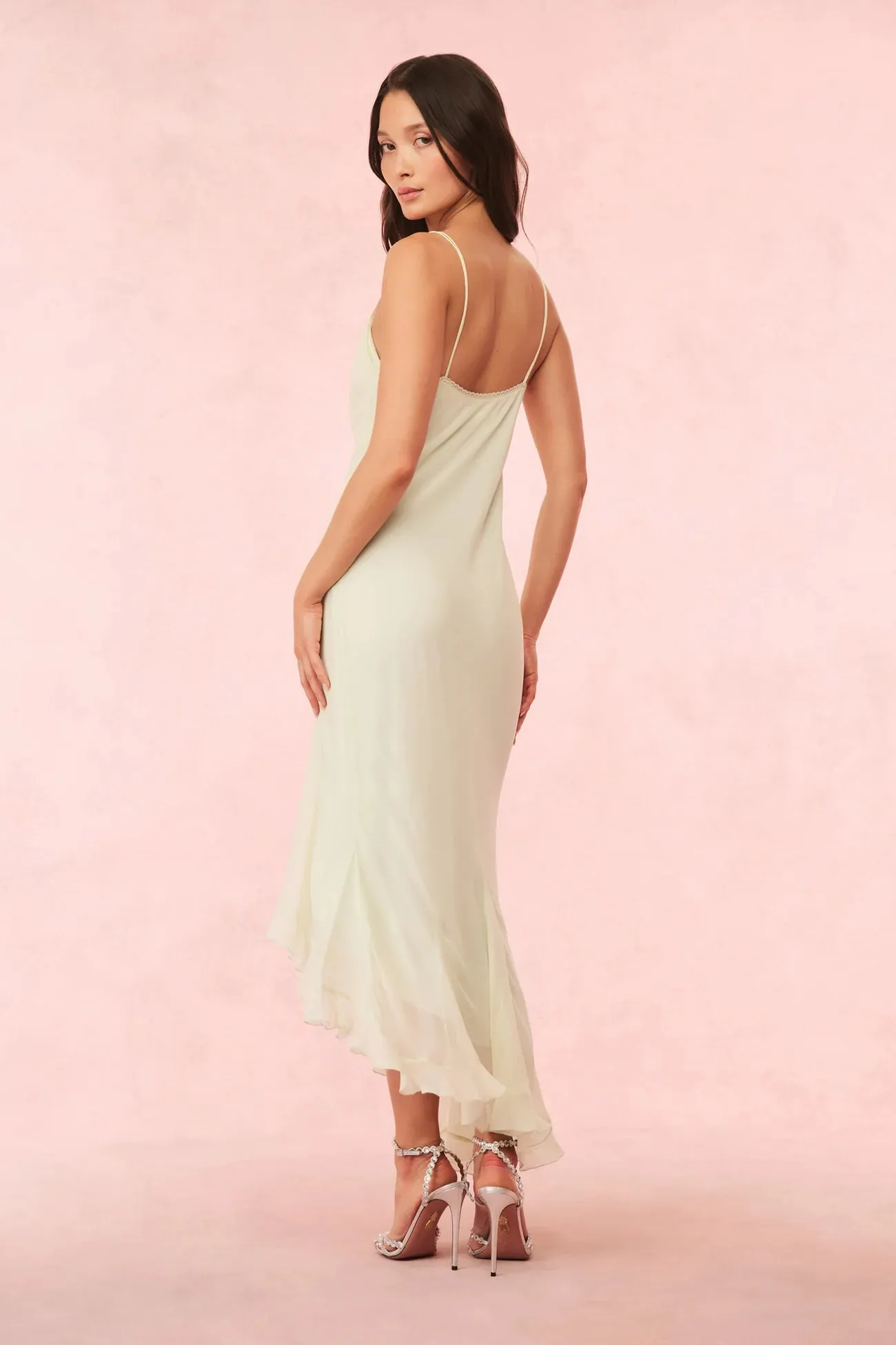 Chesley Chiffon Slip Dress ~ Washed Sage