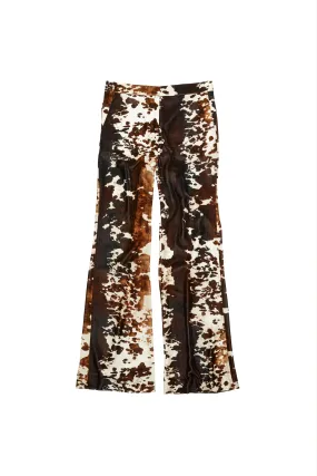 Cow Print Trousers (Light Brown)