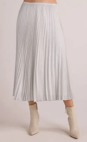 Hand Pleated Midi Skirt - Metallic Opal