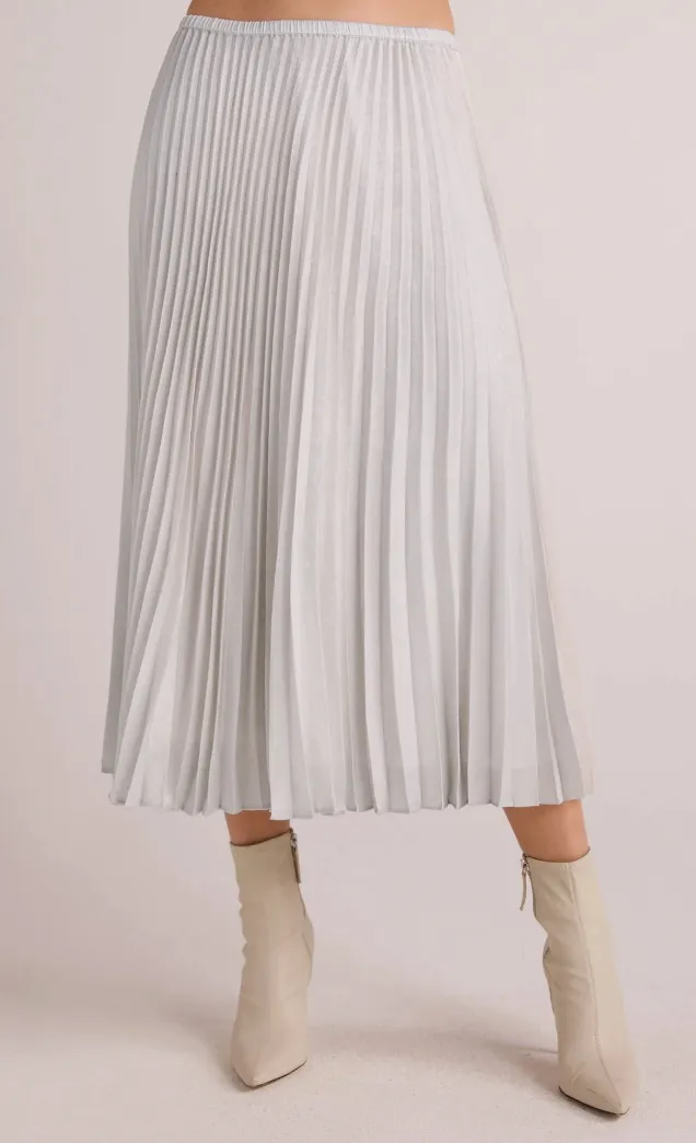 Hand Pleated Midi Skirt - Metallic Opal