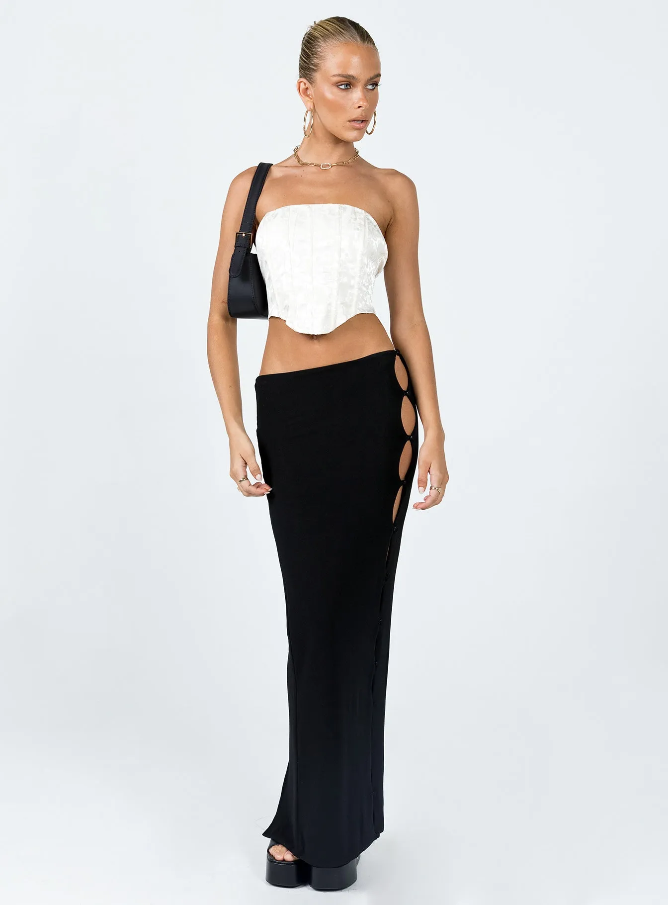 Jordan Knit Midi Skirt Black